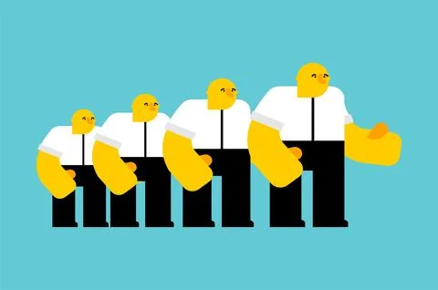 Typical office clerk. office worker of average height of average appearance.. Illustrazione stock