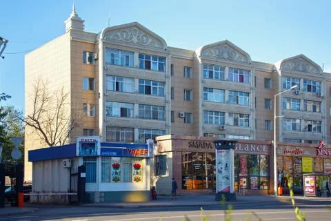 Typical old building with a decorative facade with oriental turkic motifs Stock Photos