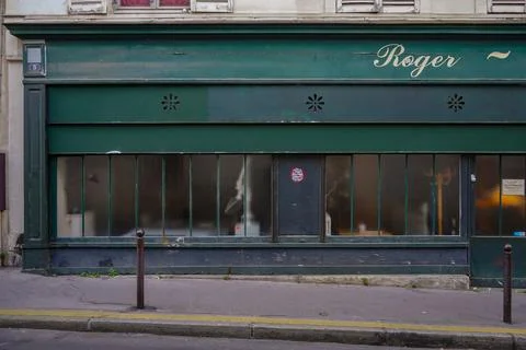 Typical old french boutique storefront , boutique facade template 스톡 사진