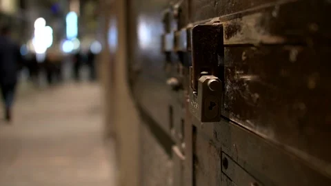 Typical old shops closedat night, Ponte Vecchio illuminated by night. Video 4K Video stock 252839984