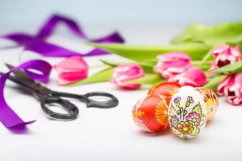 Typical painted easter egg Stock Photos