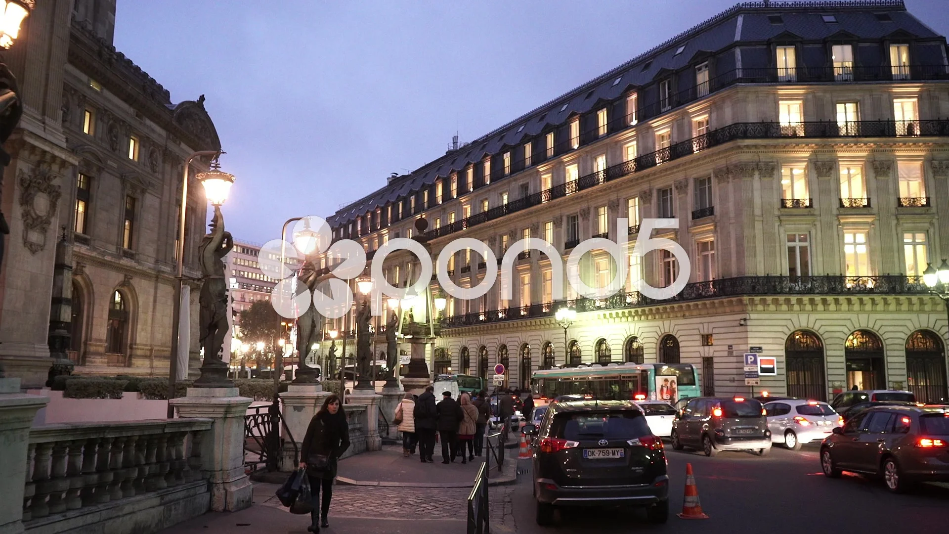 Typical Paris Street View In The Evening Stock Video Pond5