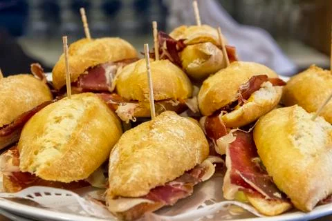 Typical pintxo, ham 写真素材