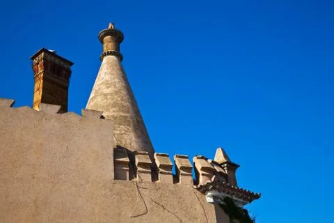 Typical portugese chimney Stock Photos
