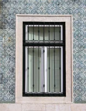 Typical portuguese window Stock Photos