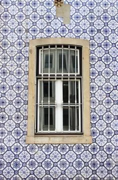 Typical portuguese window Stock Photos
