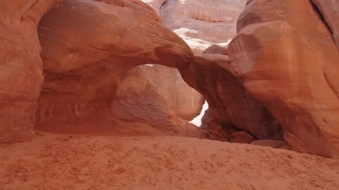 Typical red rock formations in Arches National Park, Utah, USA Stock Footage 287725038