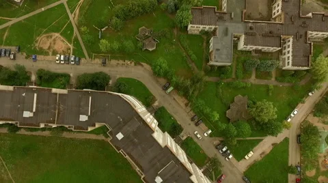 Typical residential area in a typical soviet town, car parking Stock Footage 68942422