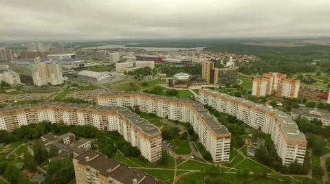 Typical residential buildings in a typical soviet town, dormitory area Stock Footage 68942647