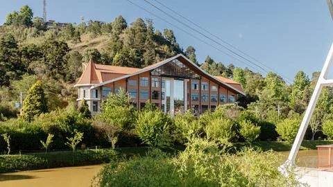 Typical resort architecture in ampos do Jordao, Brazil Stock Photos