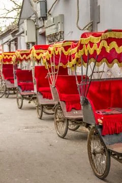 Typical rickshaws in Beijing, China Stock Photos