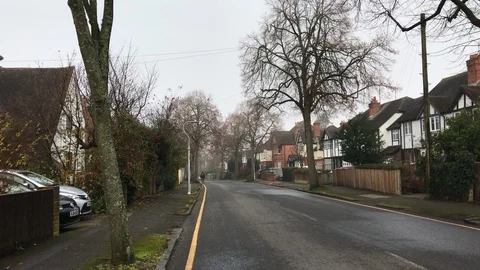 Typical Road in England - suburbs Video stock 120989401