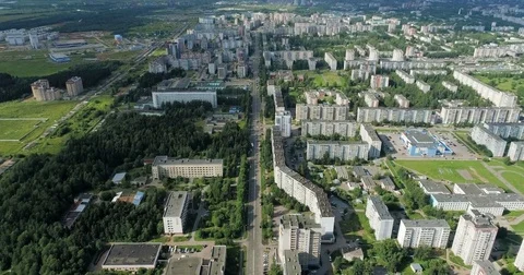 A typical Russian city from the air. Stock Footage 78767070