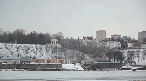 A typical Russian city in winter Stock Footage 63014992