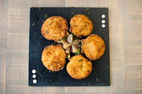 Typical scallops from Cadiz Stock Photos