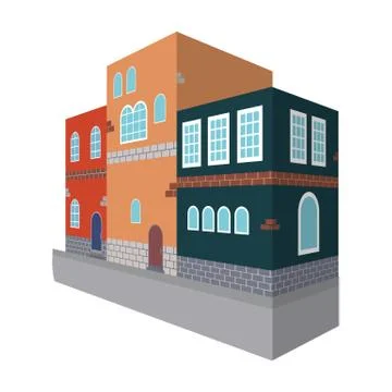 Typical Scandinavian building. Architectural construction single icon in cartoon Ilustración de archivo