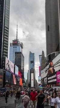 A Typical scene at Time square NYC Stock Photos
