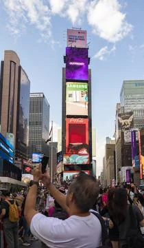 A Typical scene at Time square NYC Stock Photos