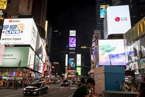A Typical scene at Time square NYC Stock Photos