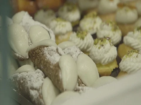 Typical Sicilian cannoli 1 Stock Footage 80757237