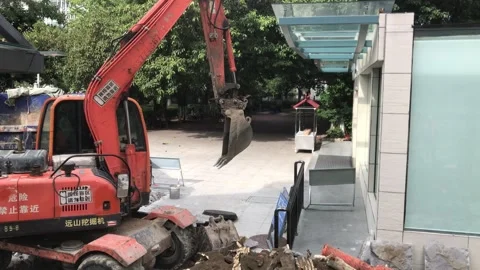 Typical small-scale Chinese construction site Video stock 255722085