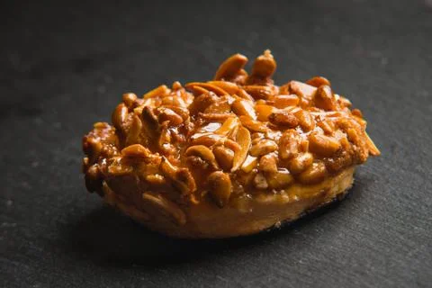 Typical Spanish pastry "panellets or empinonadas"  made in Extremadura, Spain Fotos Stock