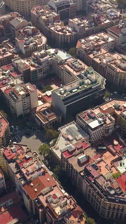 Typical square quarters of Barcelona Stock Footage 240201982