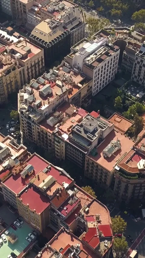Typical square quarters of Barcelona Stock Footage 240483280