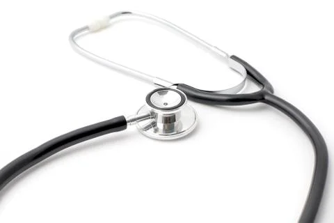 Typical Stethoscope on a White Background Stock Photos