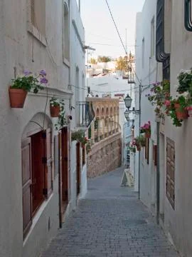 Typical street of Mojacar Almeria Stock Photos