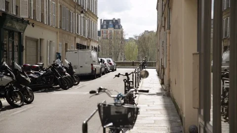 Typical Street in Paris Stock Footage 88604685
