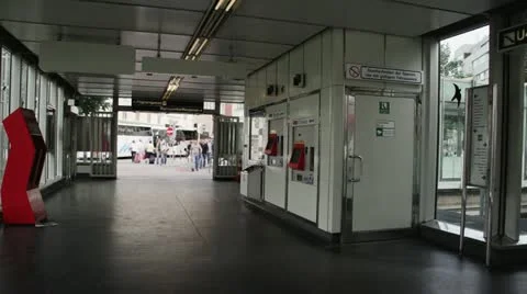 Typical subway station in Vienna (time lapse, dutch angle) Stock Footage 22243081