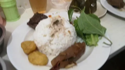 A typical Sundanese lunch Video stock 254135580