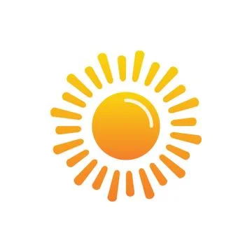 Typical sunshine or sunny icon with rays of sun beating Stock Illustration