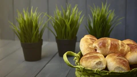 Typical sweets called milk bread. Traditionally baked and homemade with butte Stock Photos