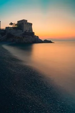 Typical tower of the Amalfi coast Stock Photos