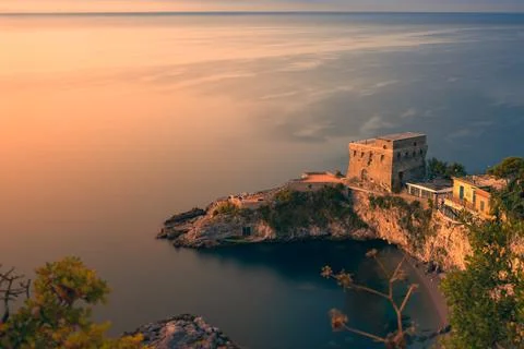 Typical tower of the Amalfi coast Stock Photos