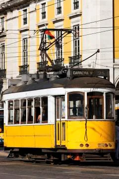 Typical tram in lisbon Stock Photos