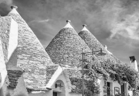Typical trulli buildings in Alberobello, Apulia, Italy Stock Photos