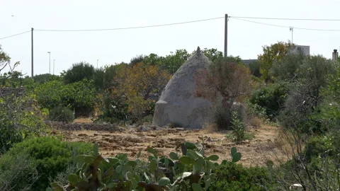 Typical Trullo on outskirts of Polignano a mare, Italy. Static Vídeos de archivo 166924736