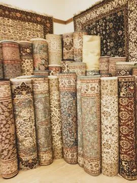 This is a typical Turkish carpet motif which is hand-woven by Turkish weavers Stock Photos