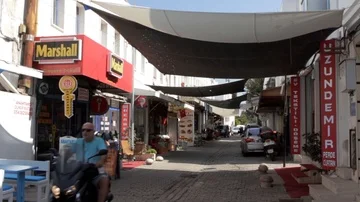 Typical Turkish street lined with shops Stock Footage 85513178