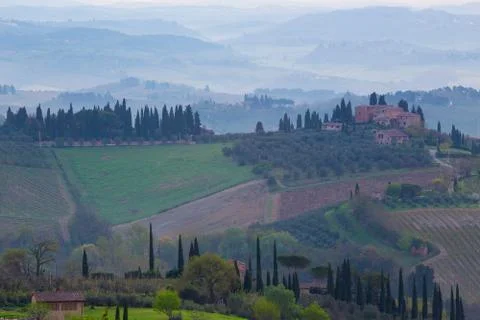 Typical Tuscan landscape Stock Photos