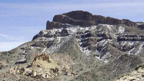 Typical Volcanic Landscape Teide National Park Tenerife Winter Stock Footage 330427654