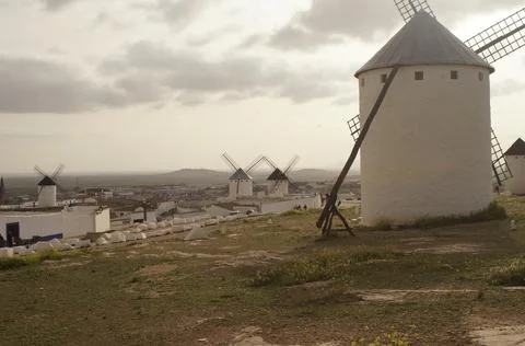 Typical windmills of Campo de Criptana Stock Photos