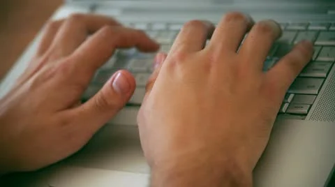 Typing 04a - laptop Stock Footage 8908884