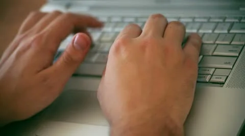 Typing 04b - laptop timelapse Stock Footage