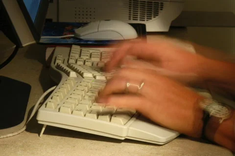 Typing 1A DV720 Time Lapse Stock Footage 332180