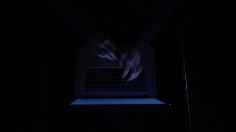 Typing from above dark zoom Stock Footage 49583342