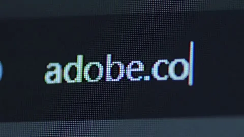 Typing adobe into address bar search screen animation Stock-Footage 279476727